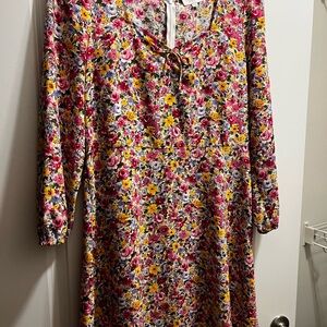 Loft size 14 floral midi dress